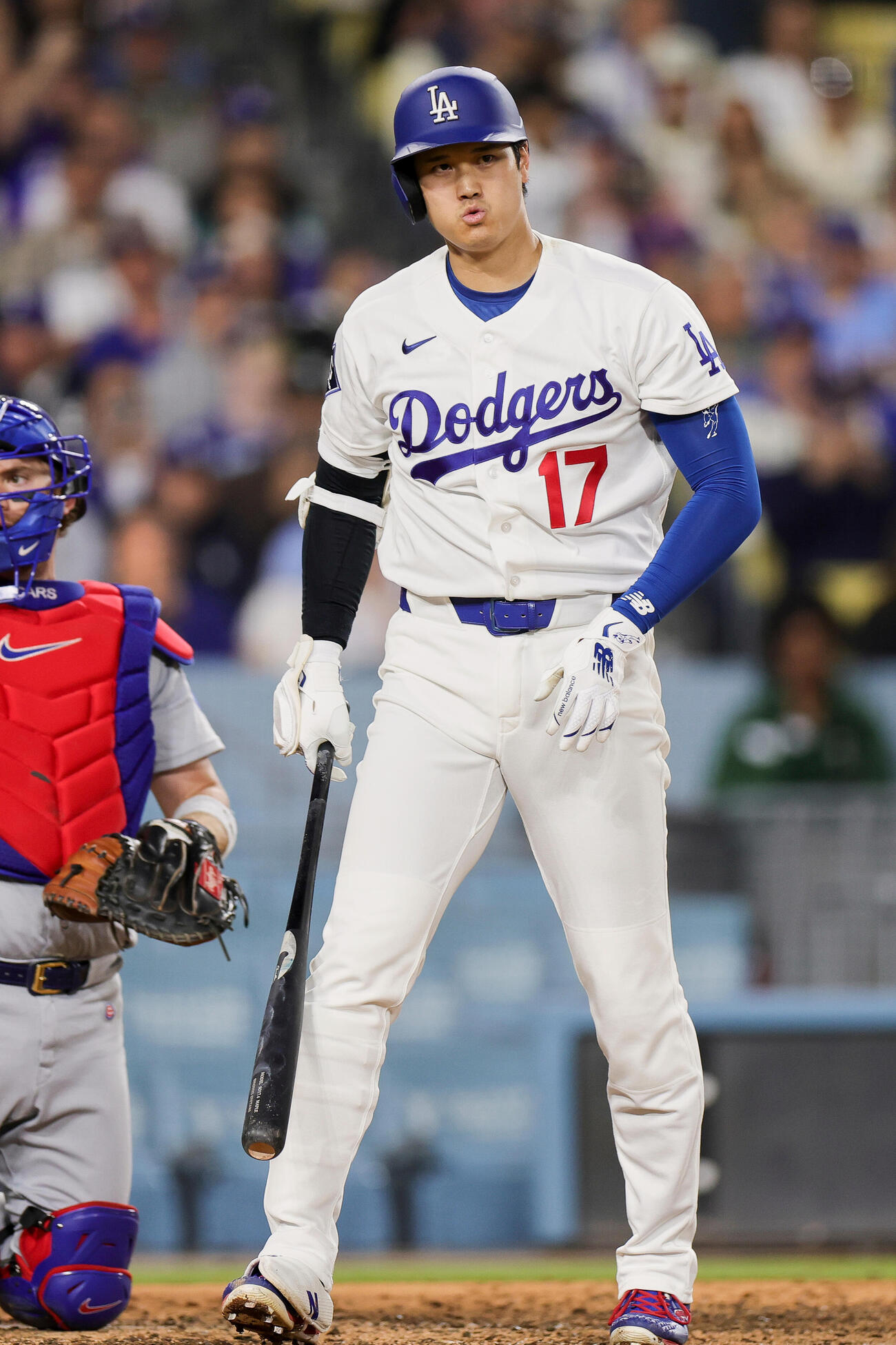 7回、三振に倒れたドジャース大谷翔平 (AP)