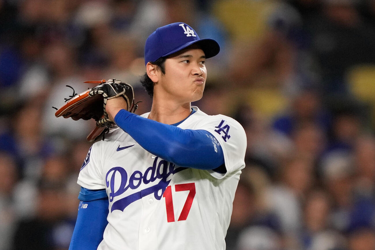 マーリンズ戦に先発登板したドジャース大谷翔平（AP）