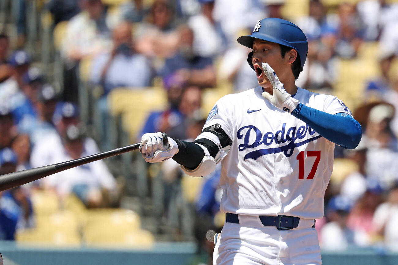 1回、打席に入るドジャース大谷（ロイター）