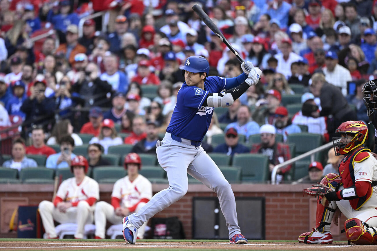 カージナルス戦で打席に立つドジャース大谷翔平（ロイター）
