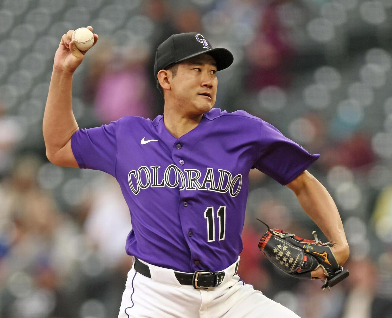 メッツ戦に先発し、5回1／3を投げ3安打4失点で2敗目を喫したロッキーズ・菅野＝デンバー（ゲッティ＝共同）