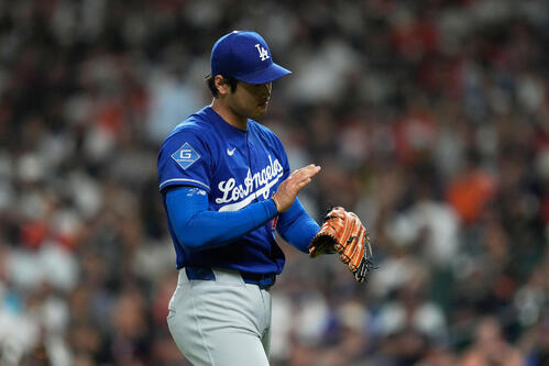 3回を投げ終えたドジャース大谷(AP)