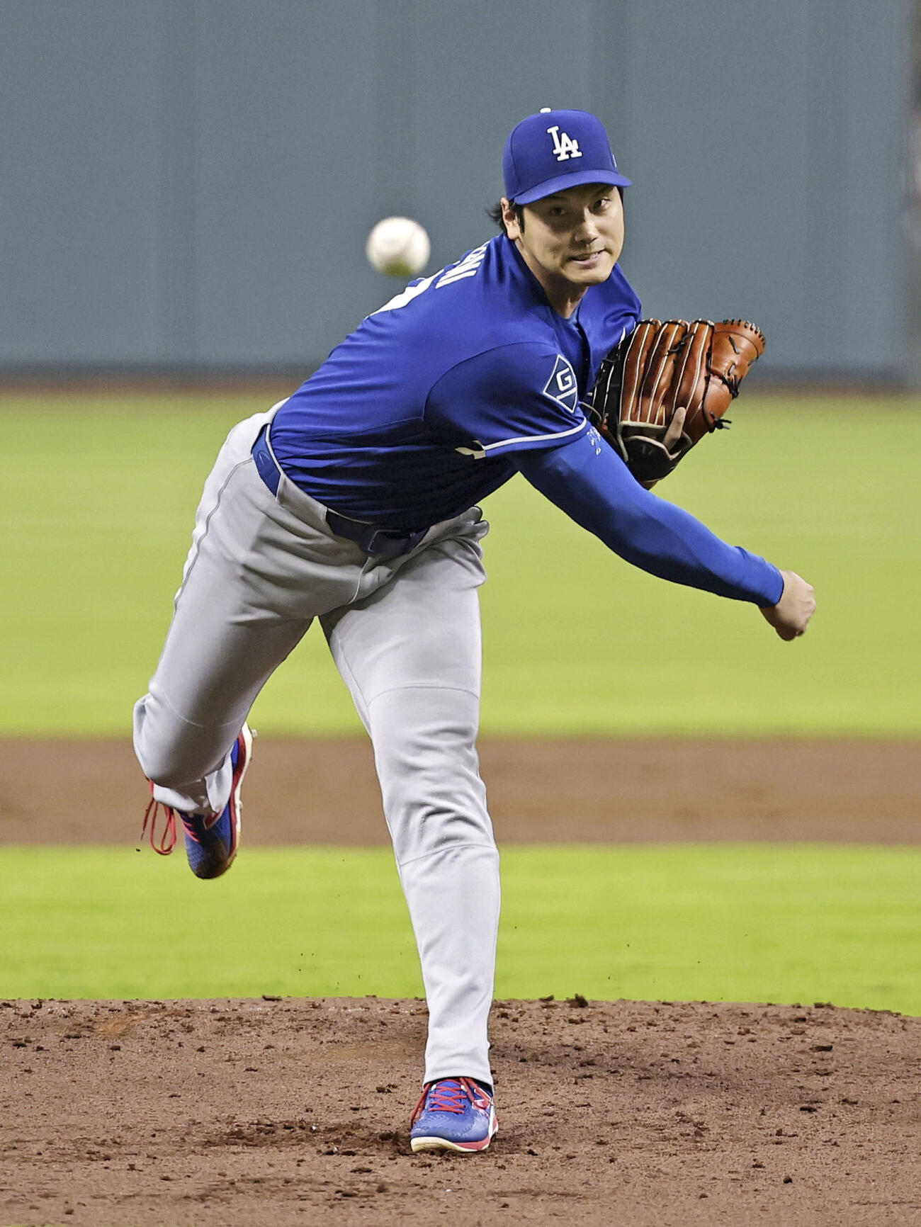アストロズ戦に先発登板したドジャース大谷＝ヒューストン（共同）