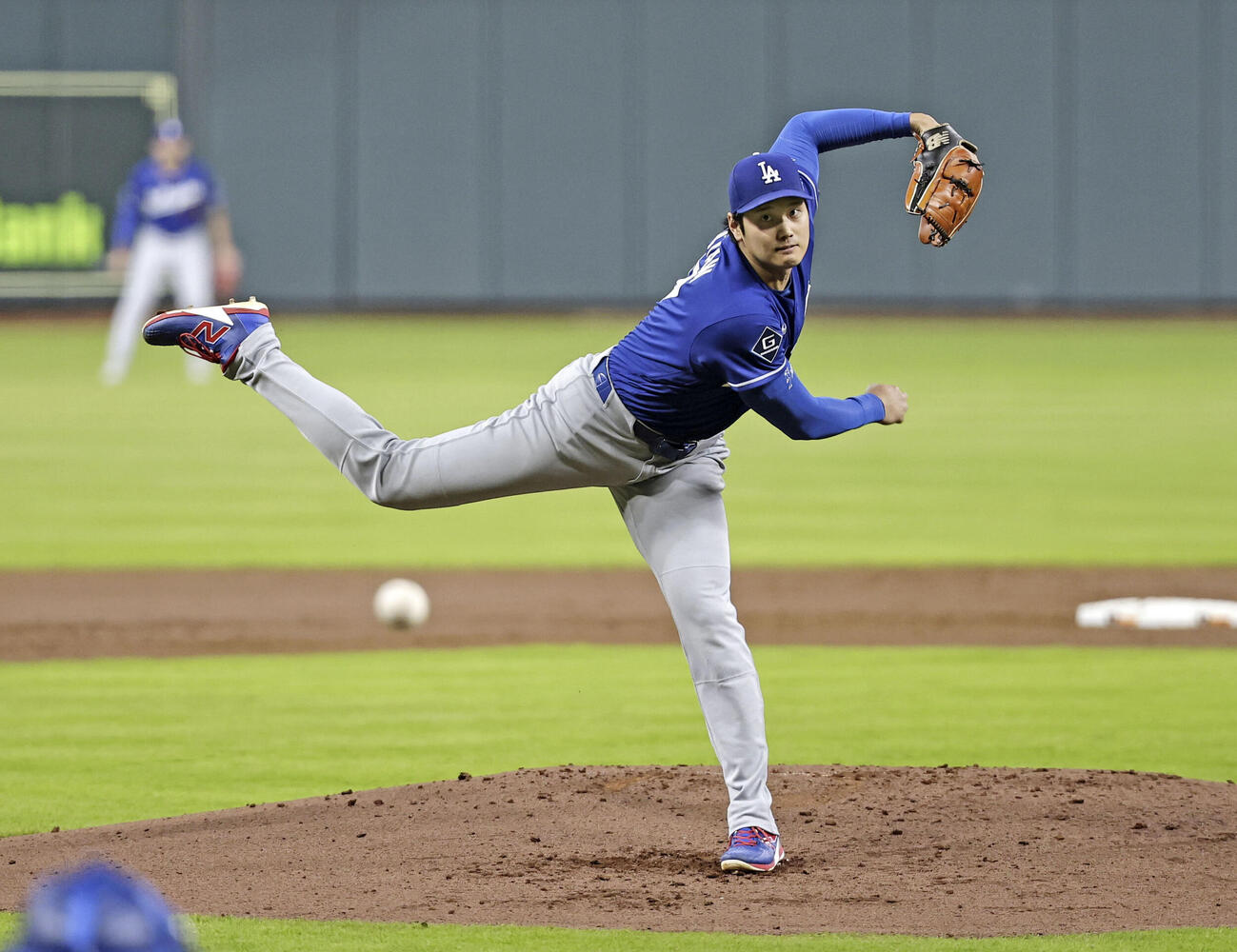 アストロズ戦に先発登板したドジャース大谷＝ヒューストン（共同）
