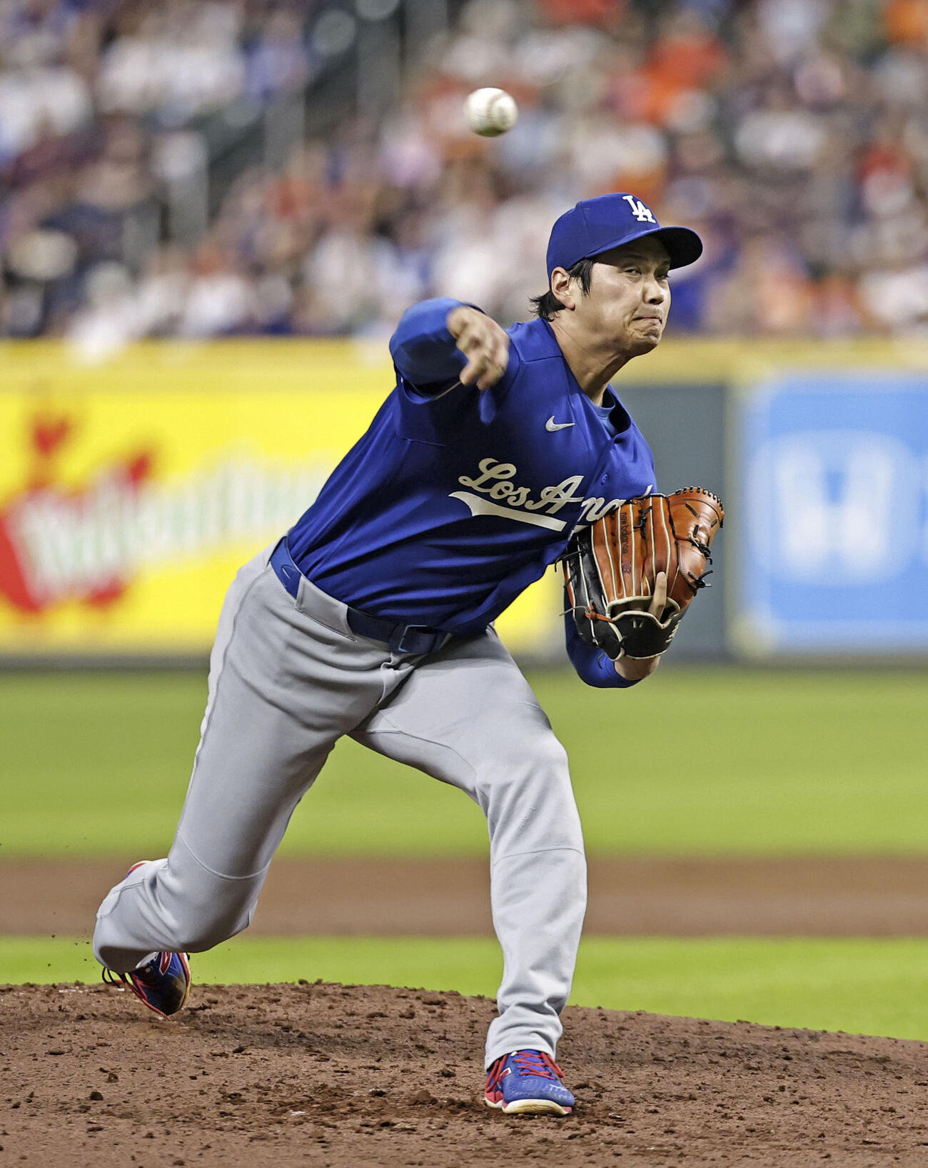 アストロズ戦に先発登板したドジャース・大谷＝ヒューストン（共同）
