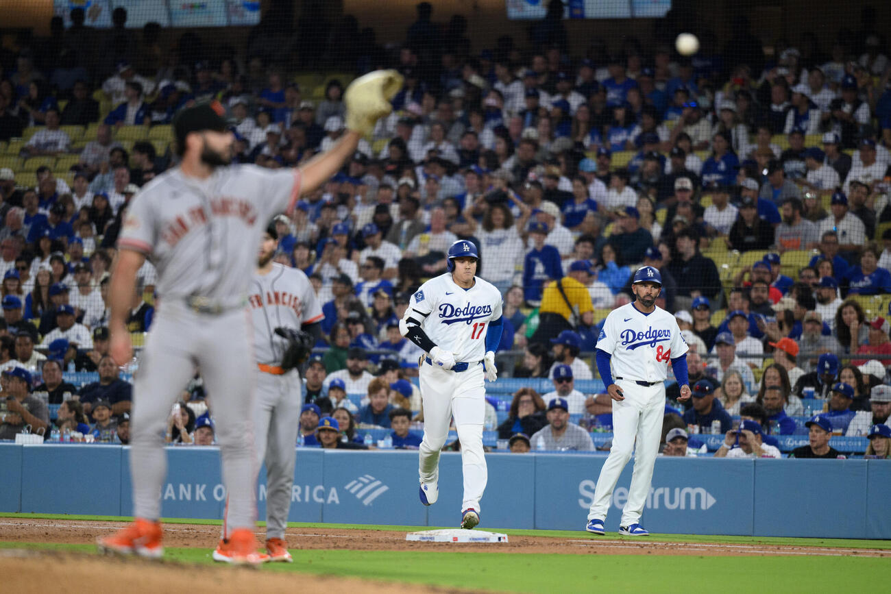 3回、二ゴロに倒れたドジャース大谷翔平（AP）