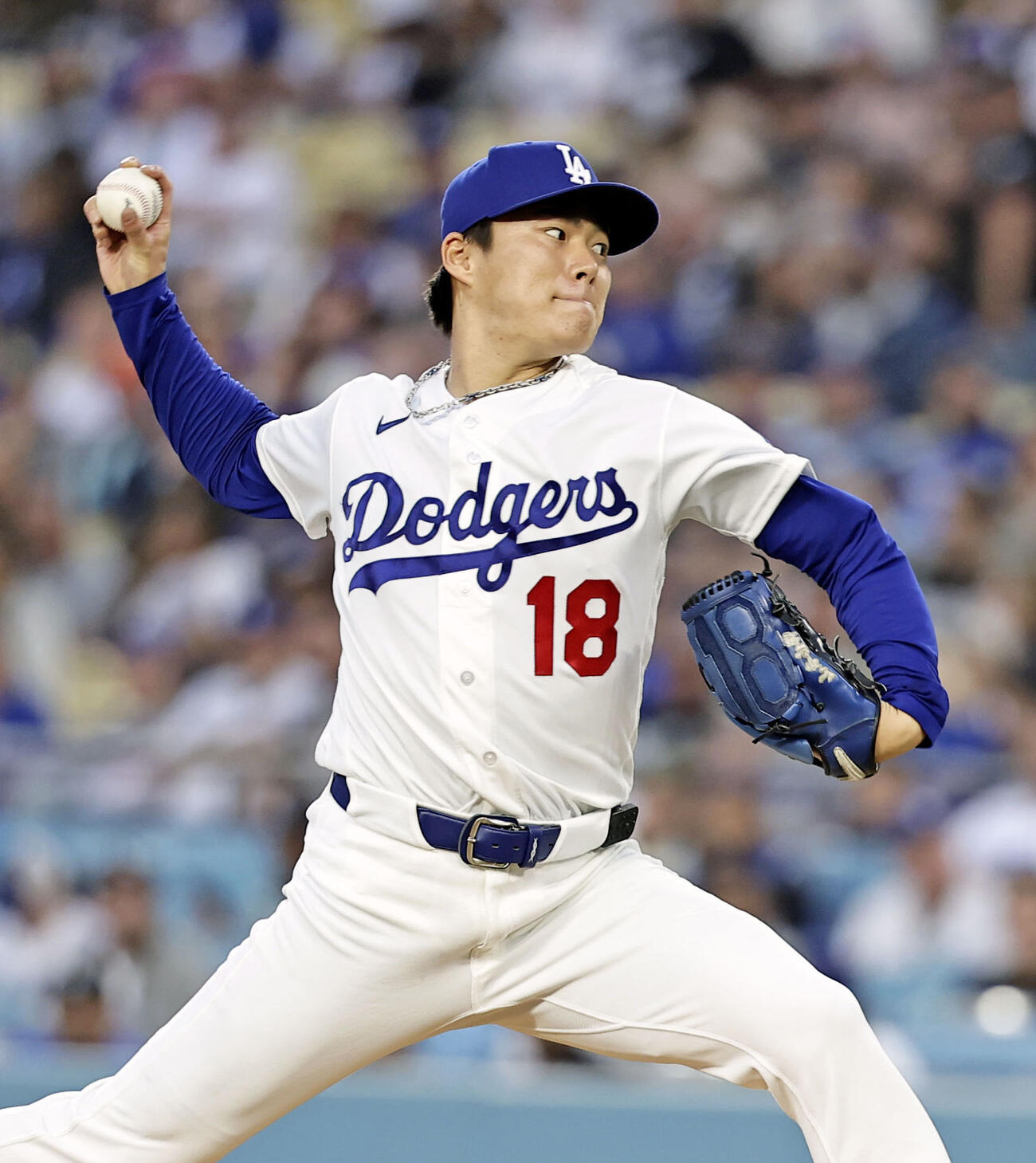 ジャイアンツ戦に先発したドジャース山本（共同）