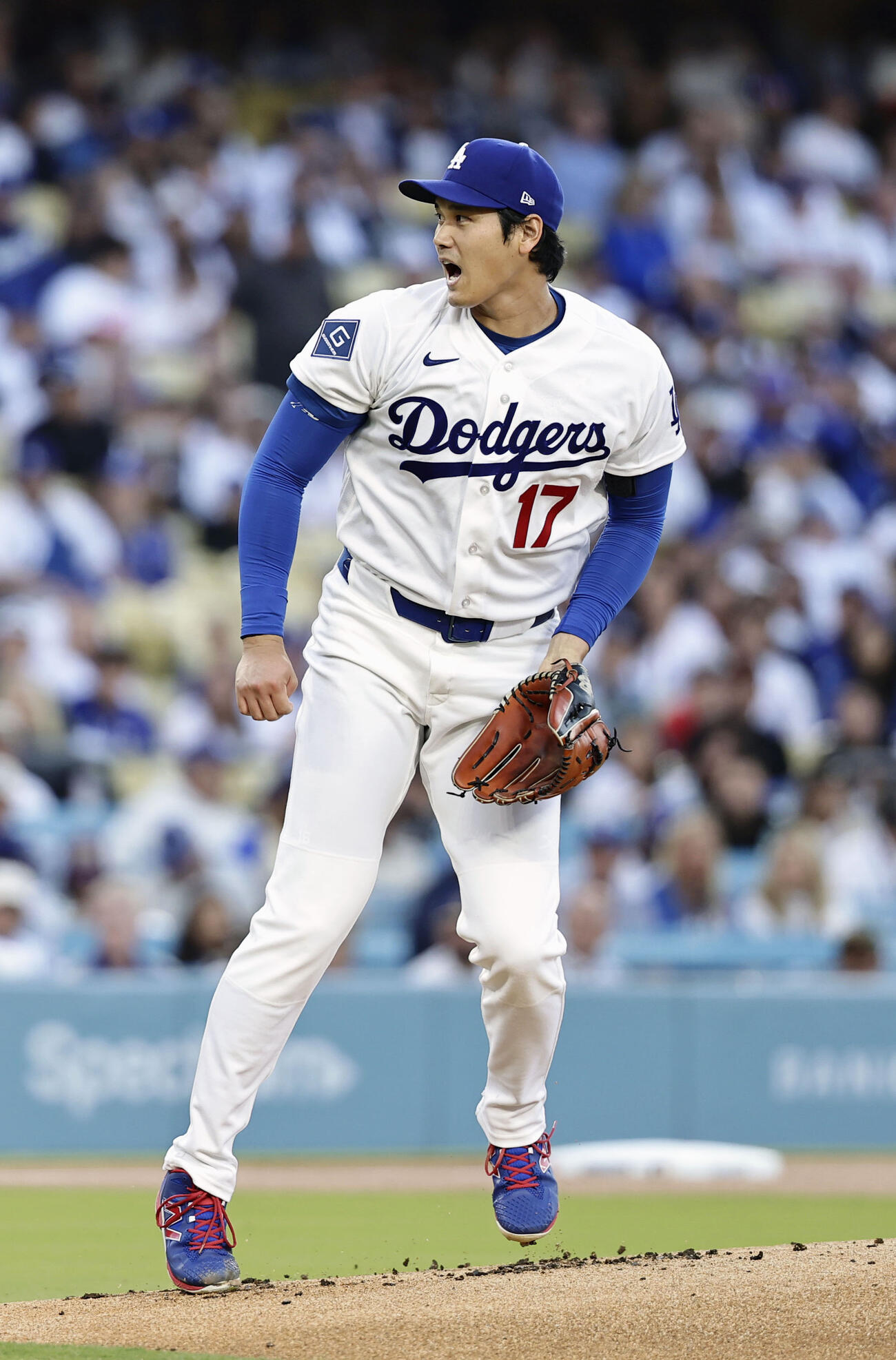 ジャイアンツ戦に先発登板したドジャース・大谷＝ロサンゼルス（共同）