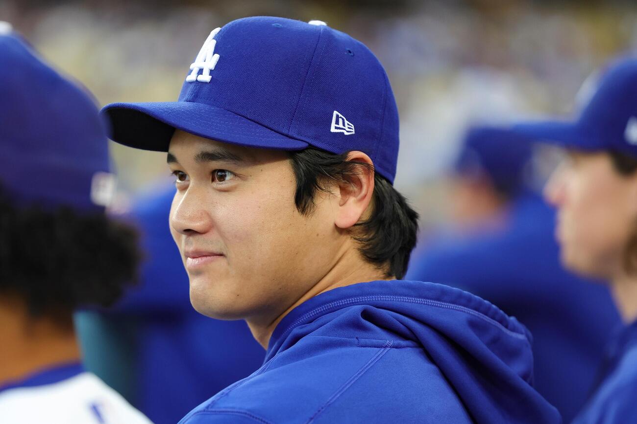 今季初めてスタメンを外れたドジャース大谷(AP)