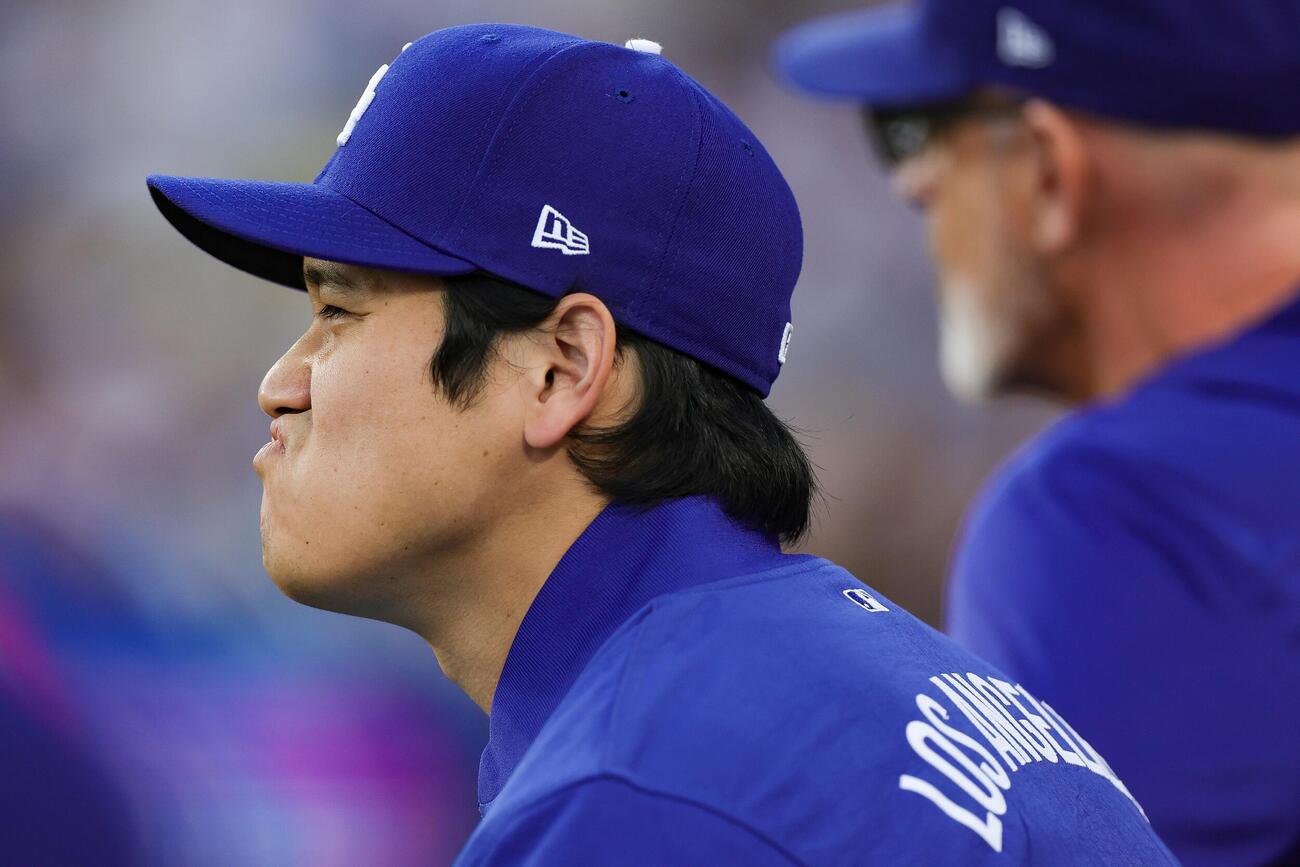 今季初めてスタメンを外れたドジャース大谷(AP)