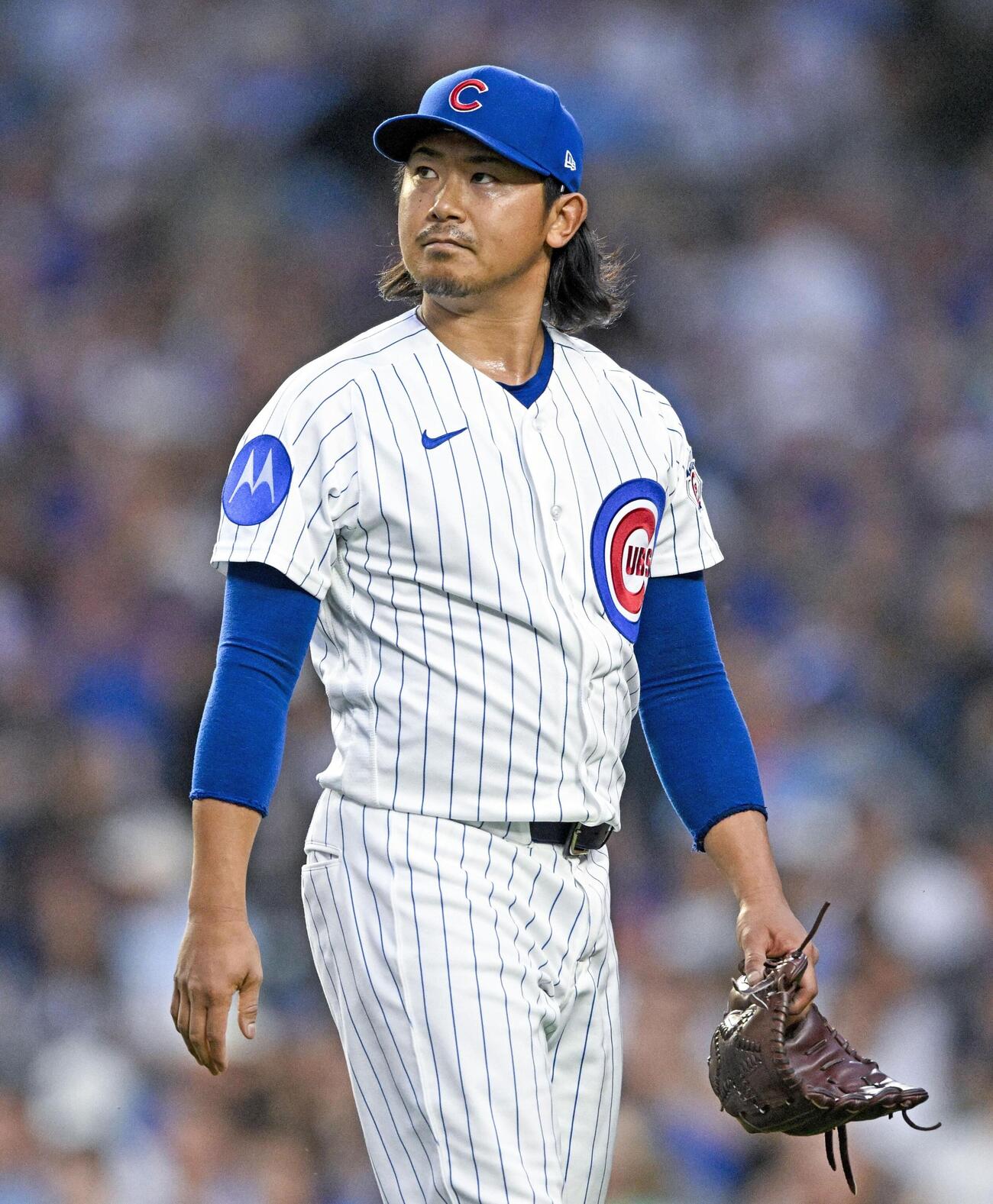 4回、ブルワーズ打線につかまり4失点したカブス今永（ゲッティ＝共同）