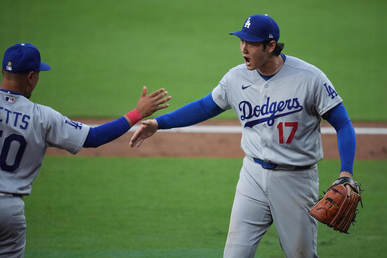 5回のピンチを無失点に抑えたドジャース大谷(AP)