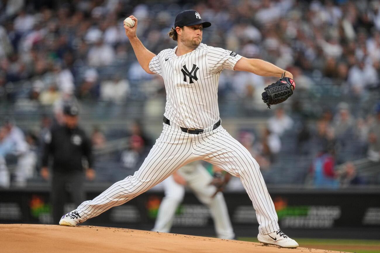 2年ぶりの復帰登板で6回無失点の快投を披露したヤンキースのゲリット・コール（AP）