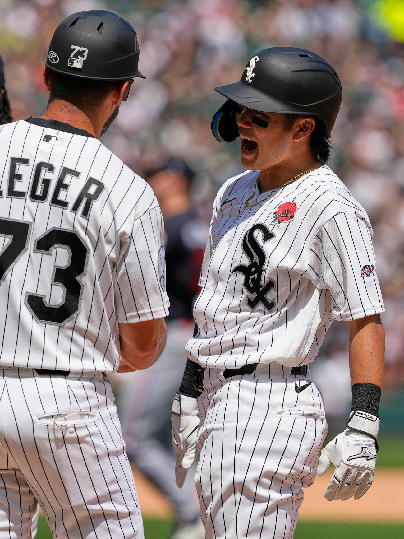 4回、メジャー初安打を放ったホワイトソックス西田(AP)