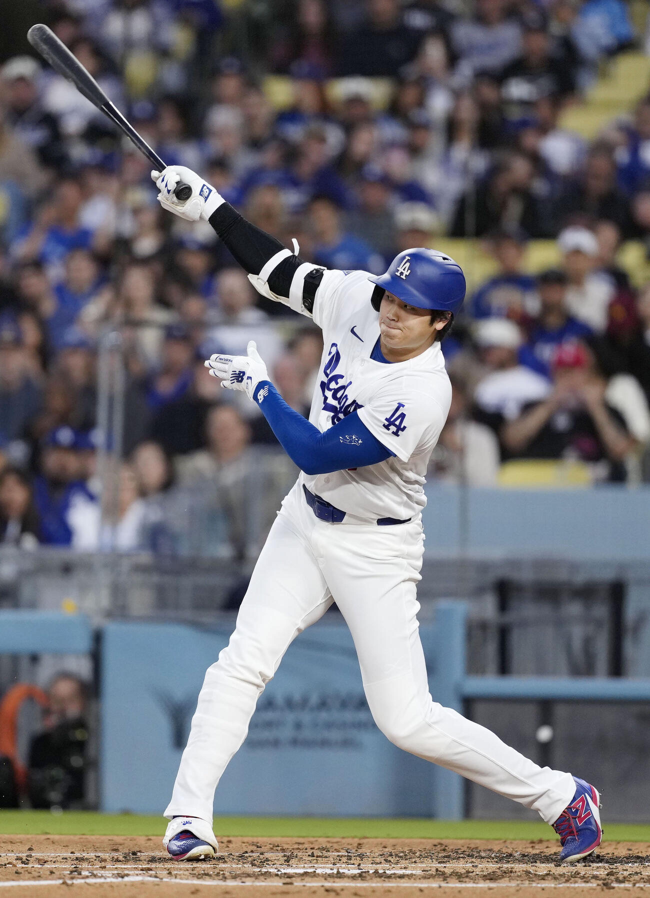 ロッキーズ戦の3回、一ゴロに倒れたドジャース・大谷＝ロサンゼルス（共同）