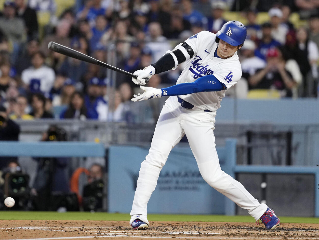 ロッキーズ戦の3回、一ゴロに倒れたドジャース・大谷＝ロサンゼルス（共同）