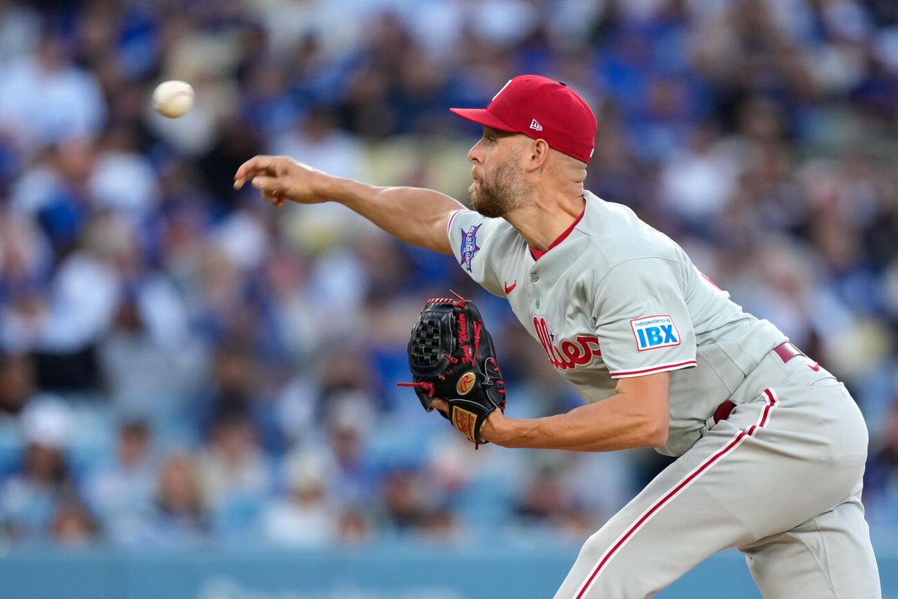 ドジャース戦に先発したフィリーズ・ウィーラー（AP）