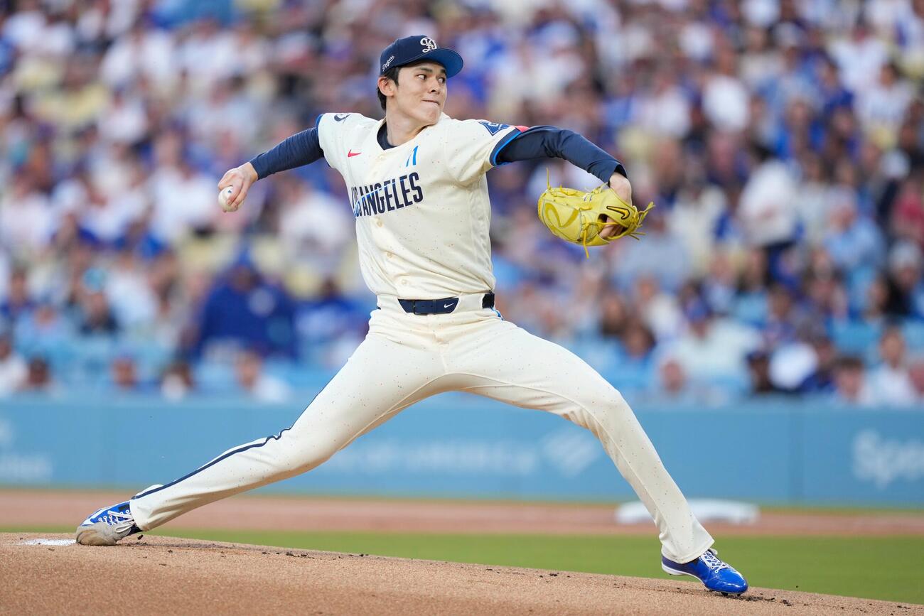 フィリーズ戦に先発したドジャース佐々木朗希（AP）
