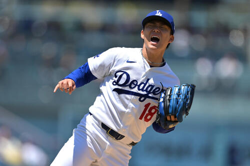フィリーズ戦に先発したドジャース山本(AP)