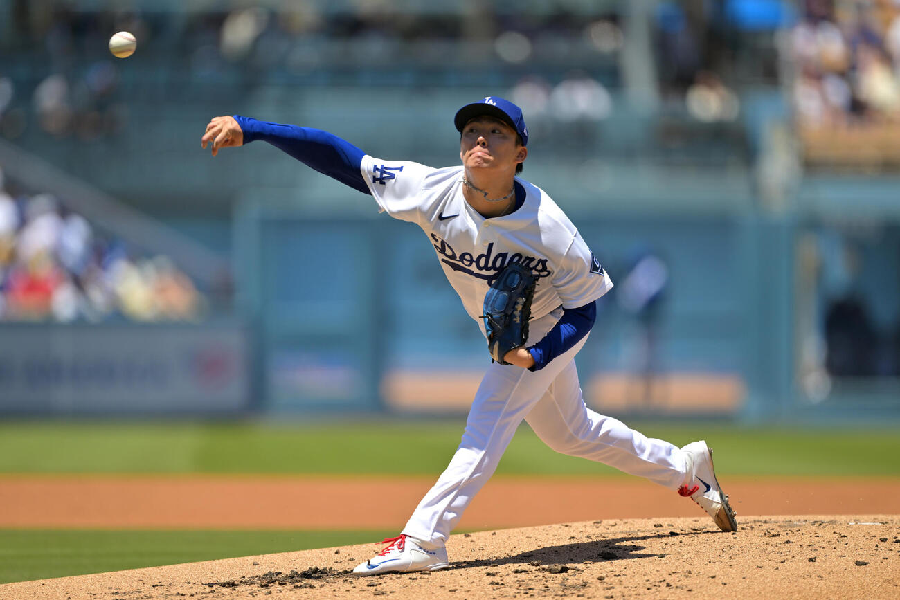 フィリーズ戦に先発したドジャース山本(AP)