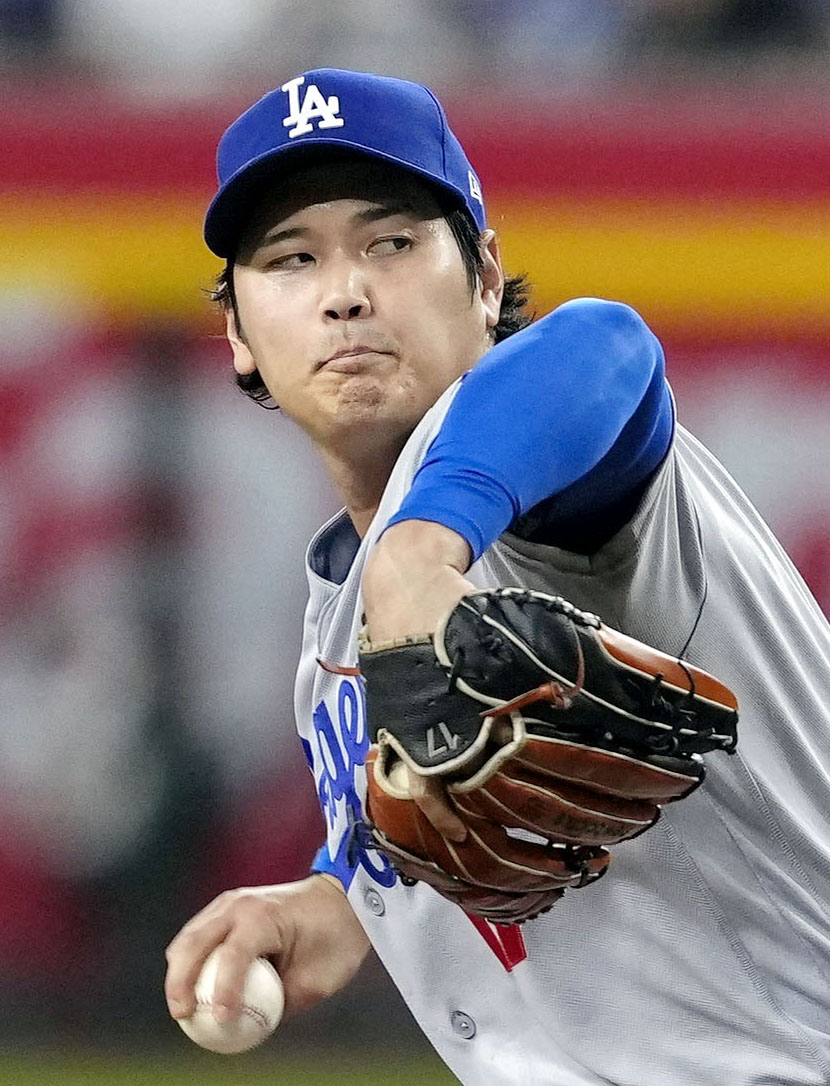 ダイヤモンドバックス戦に先発登板したドジャース大谷（共同）