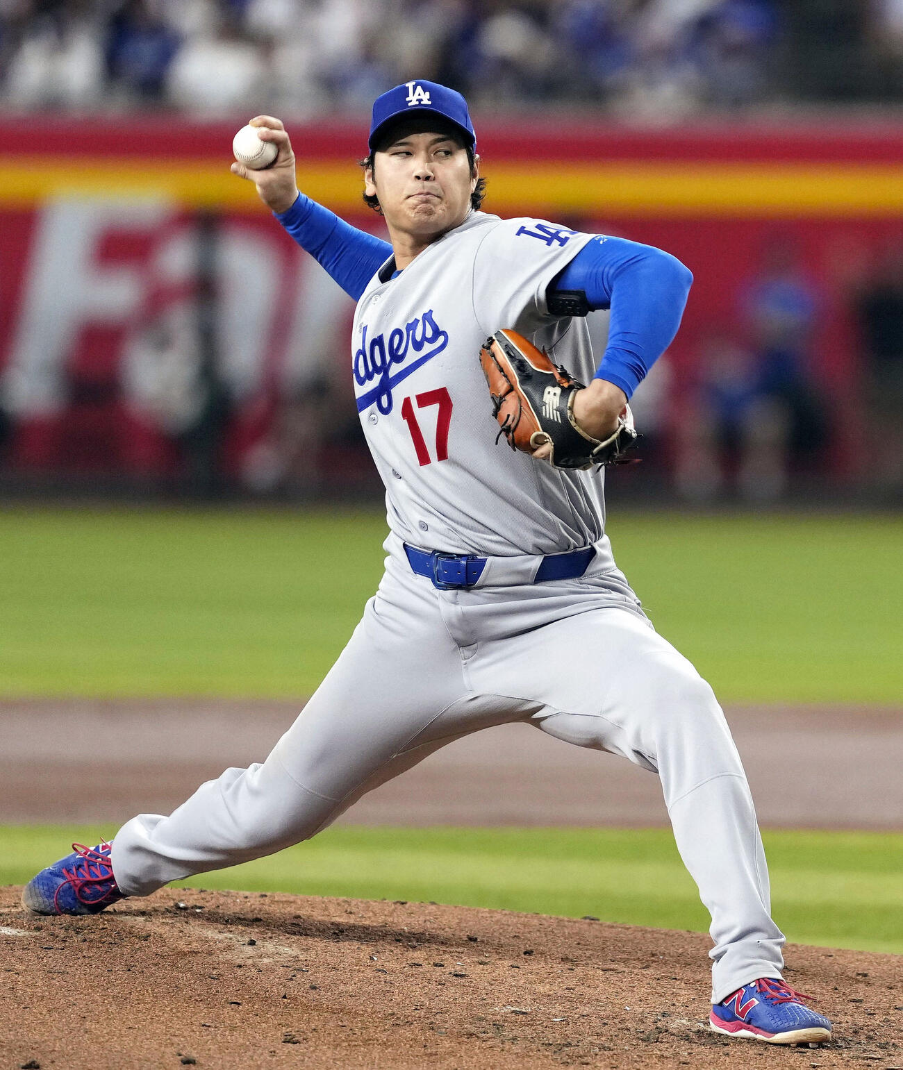 ダイヤモンドバックス戦に先発登板したドジャース・大谷＝フェニックス（共同）
