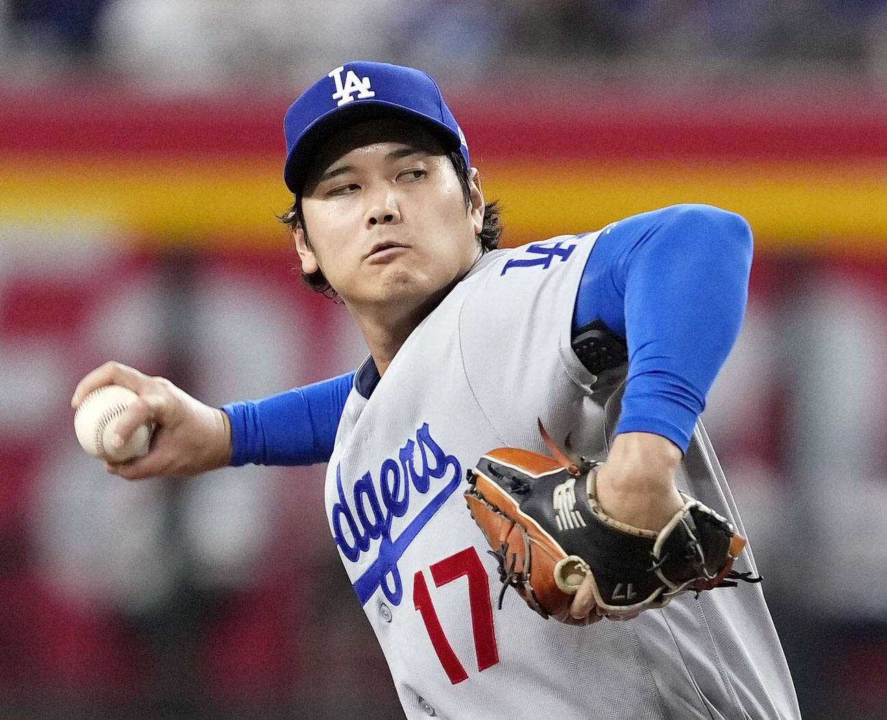 ダイヤモンドバックス戦に先発登板したドジャース・大谷＝フェニックス（共同）