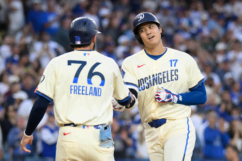1回、11号2ランを放ったドジャース大谷(AP)