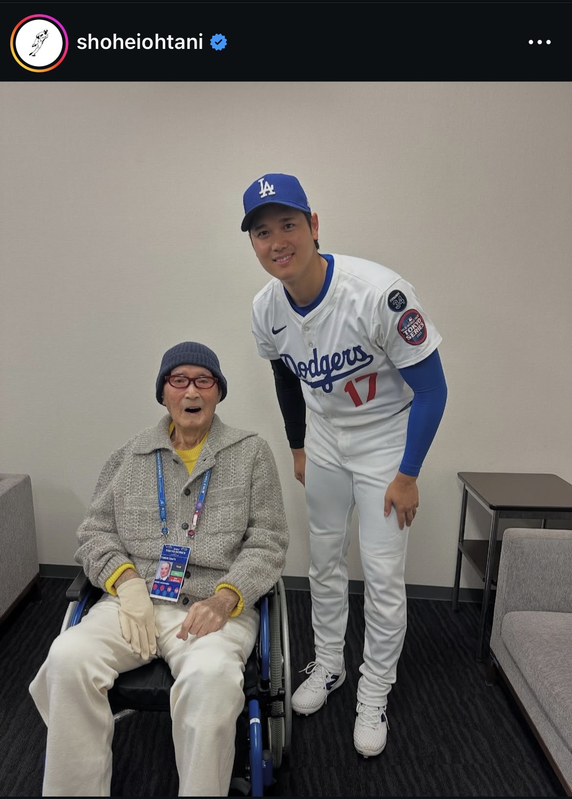ドジャース大谷のインスタグラムから