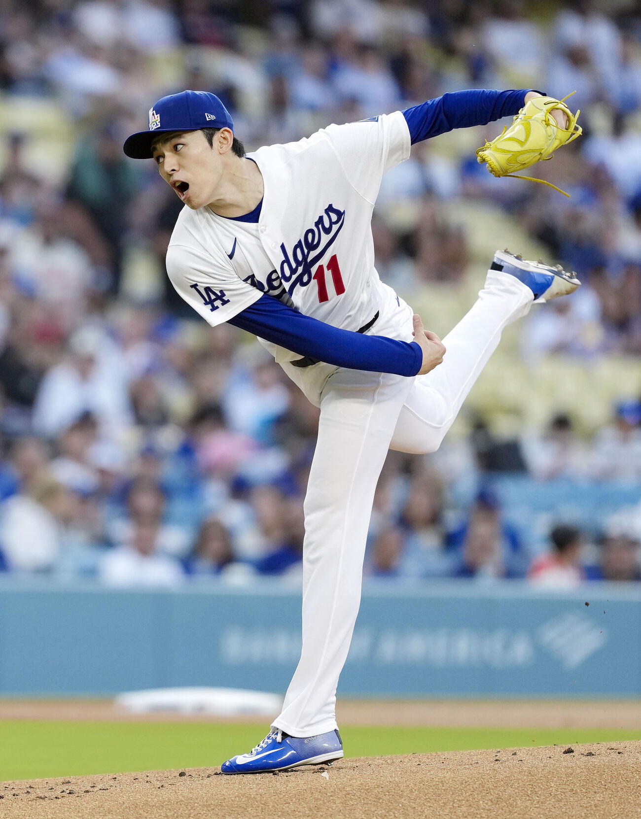 エンゼルス戦に先発したドジャース佐々木（共同）