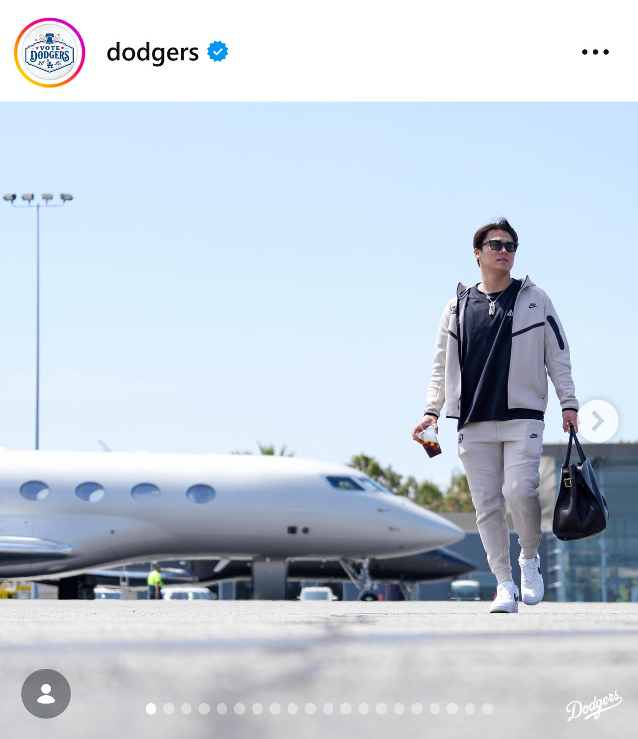 ドジャースのインスタグラムから