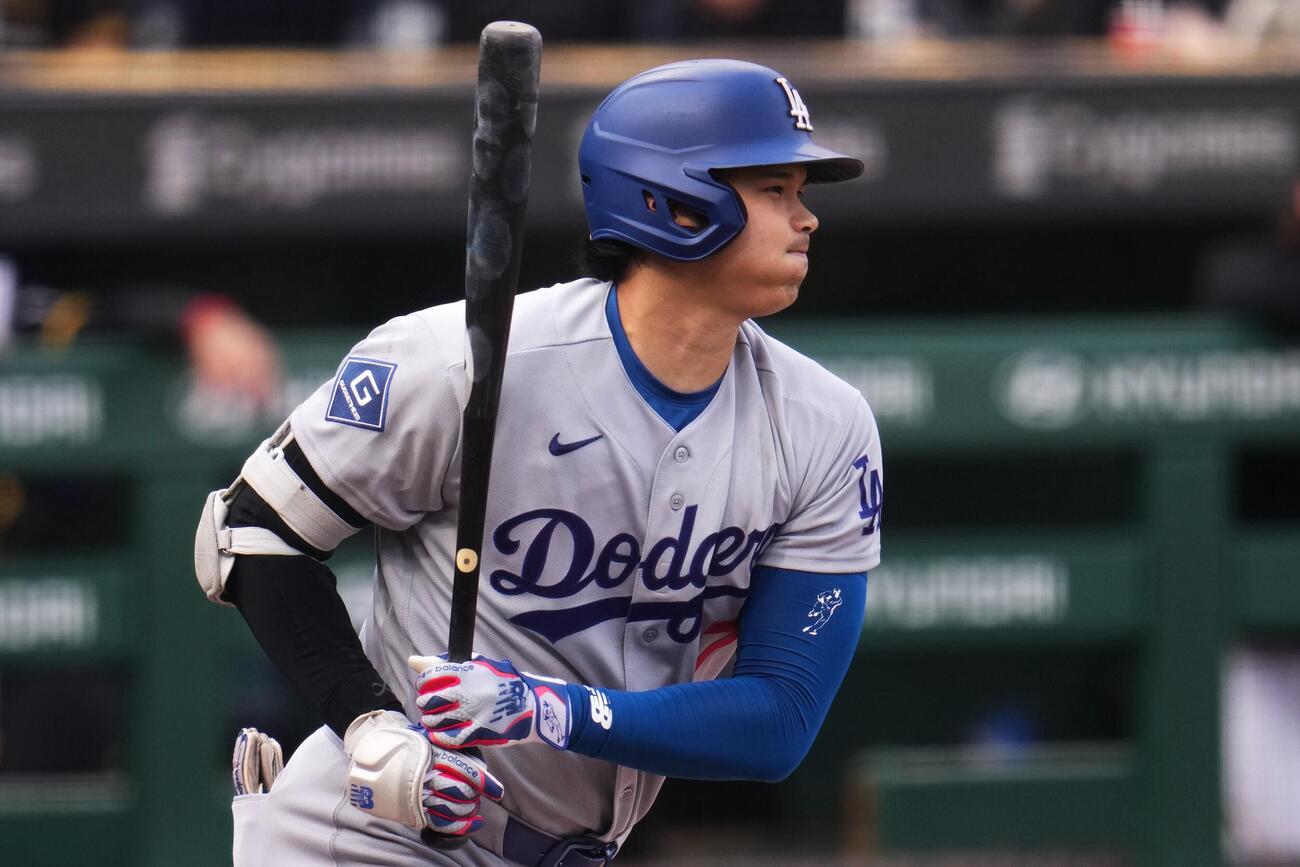 パイレーツ戦の1回、ニゴロに倒れたドジャース大谷（AP）