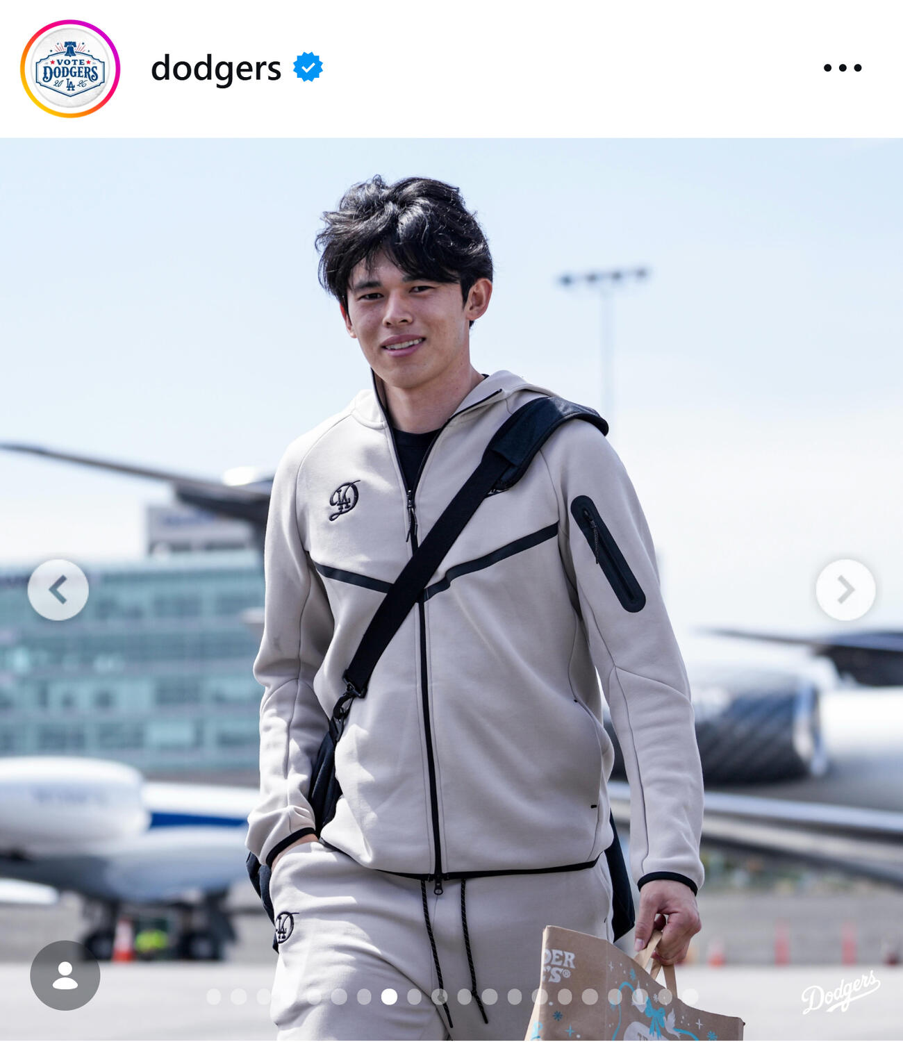 ドジャースのインスタグラムから