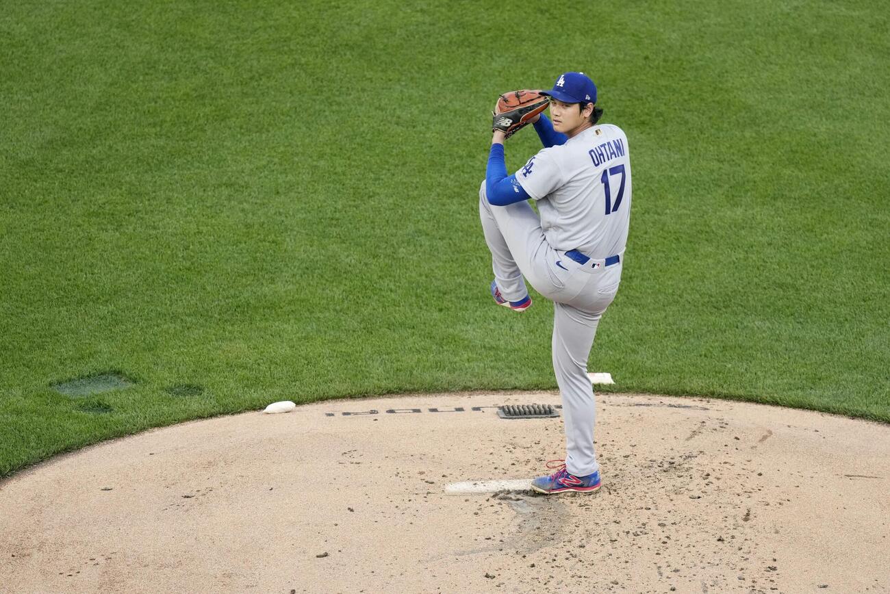 パイレーツ戦に先発登板したドジャース大谷（共同）