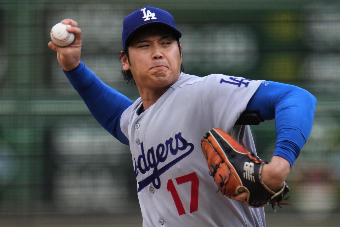 パイレーツ戦に先発したドジャース大谷翔平（AP）