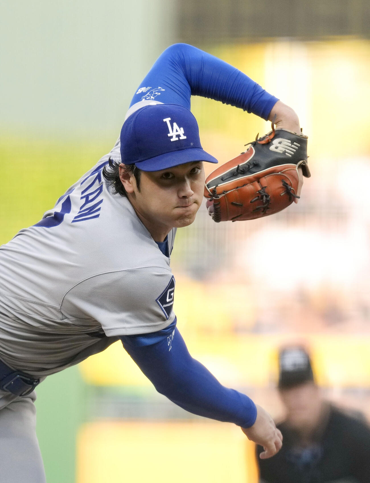 パイレーツ戦に先発登板したドジャース大谷（共同）