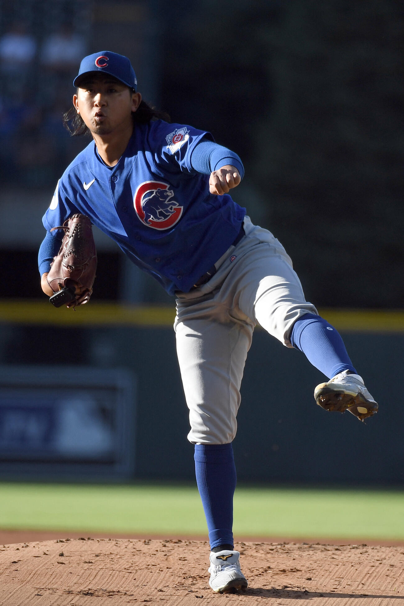 ロッキーズ戦で力投するカブス今永昇太（ロイター）