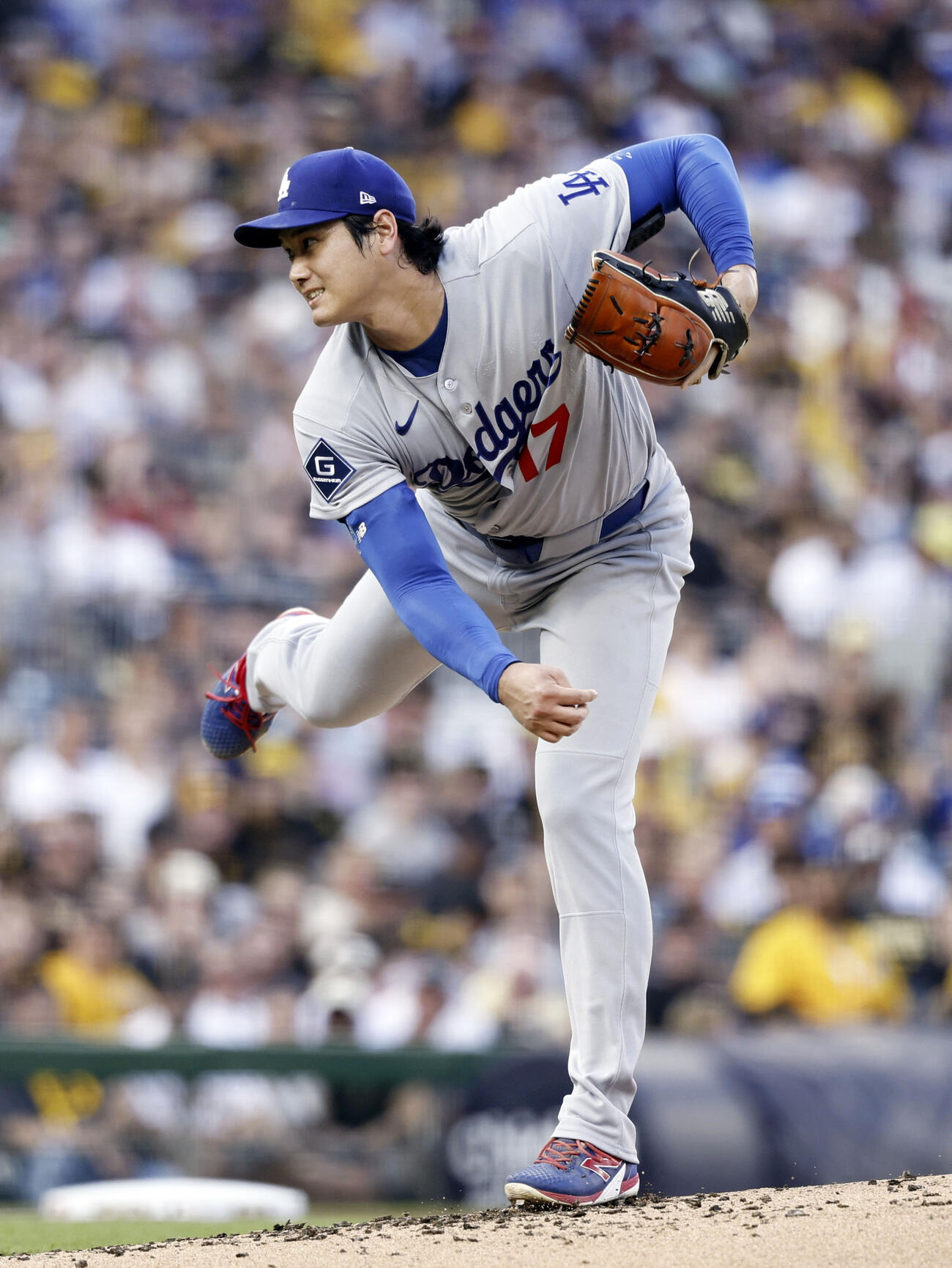 パイレーツ戦に先発登板したドジャース大谷（共同）