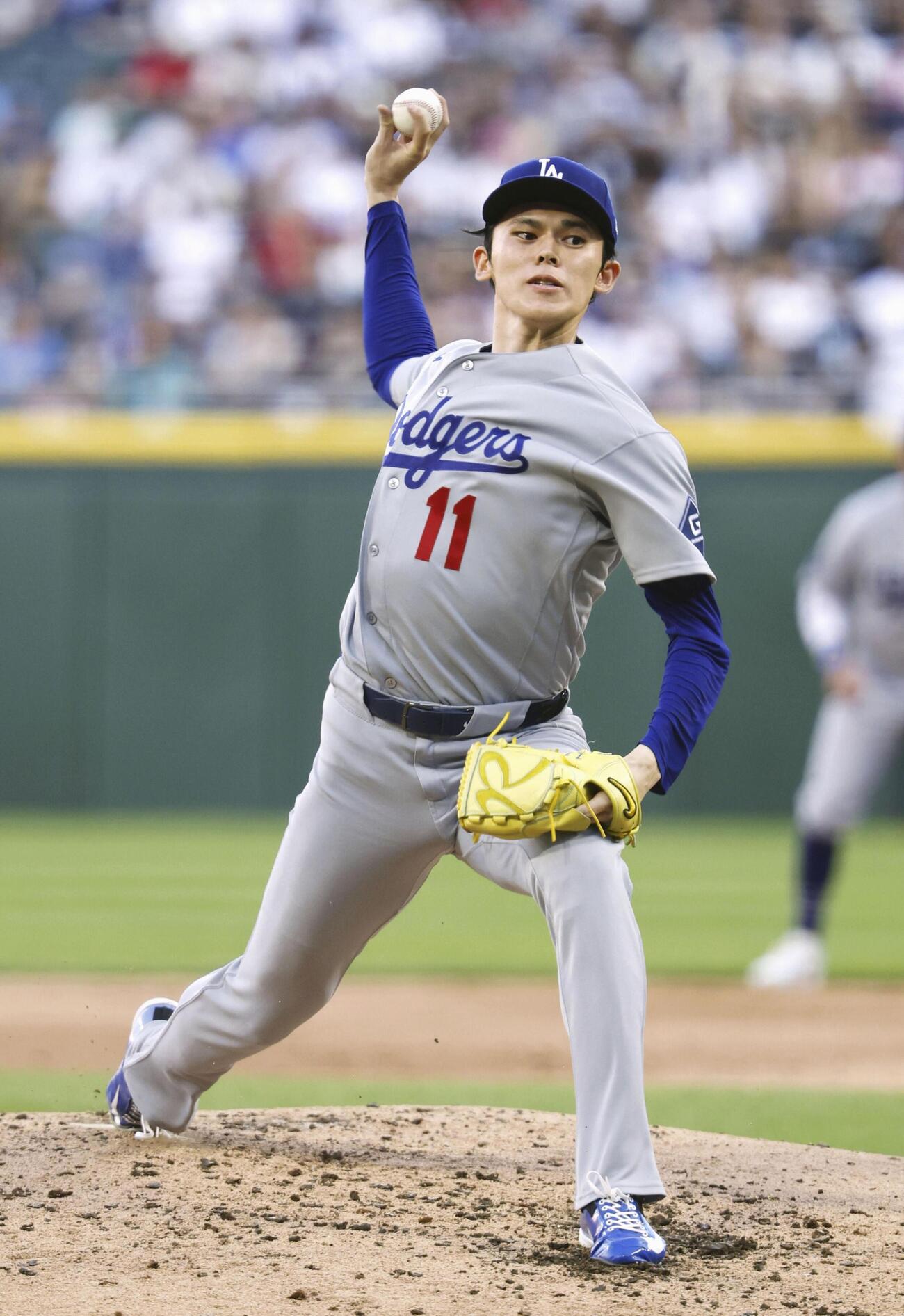 ホワイトソックス戦に先発したドジャース・佐々木＝シカゴ（共同）