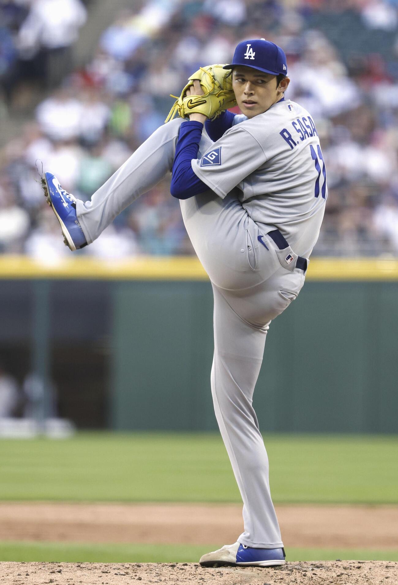 ホワイトソックス戦に先発したドジャース・佐々木＝シカゴ（共同）