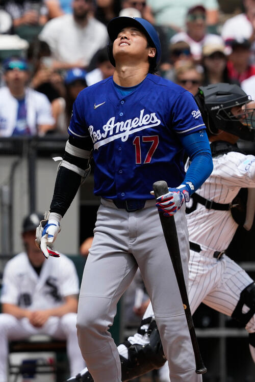 3回、三振に倒れたドジャース大谷 (AP)