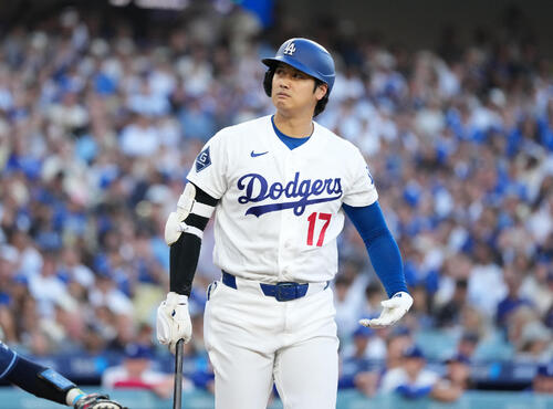 1回、三振に倒れたドジャース大谷(ロイター)