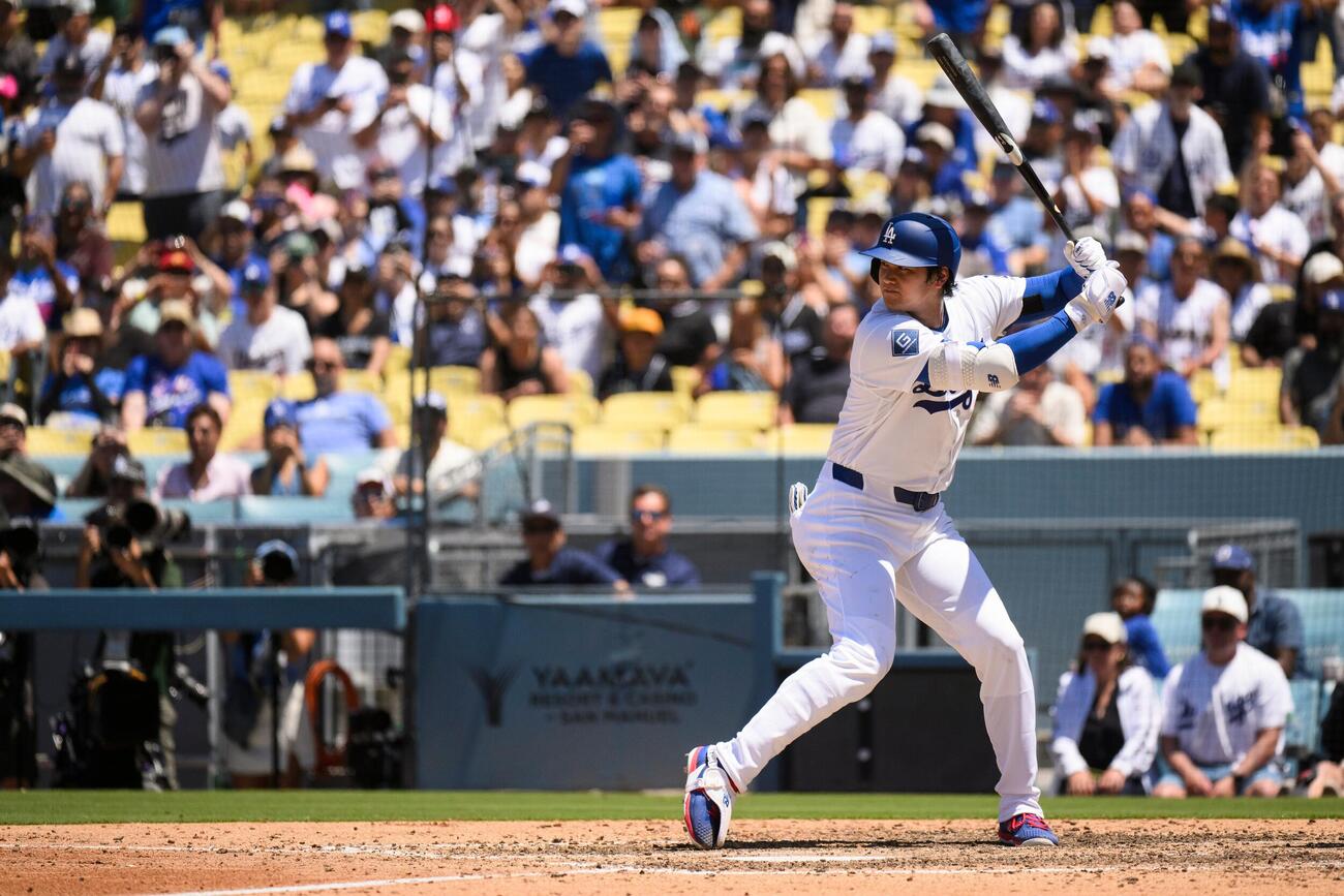 6回、代打で登場したドジャース大谷(AP)
