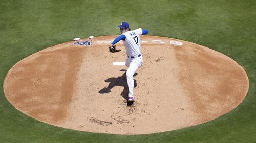 レイズ戦に先発登板したドジャース・大谷=ロサンゼルス(共同)