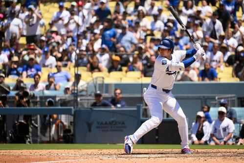 6回、代打で登場したドジャース大谷(AP)