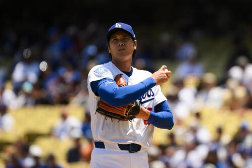 レイズ戦に登板したドジャース大谷(AP)