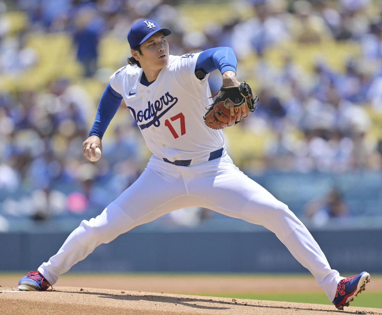 レイズ戦に先発登板したドジャース・大谷＝ロサンゼルス（ロイター＝共同）