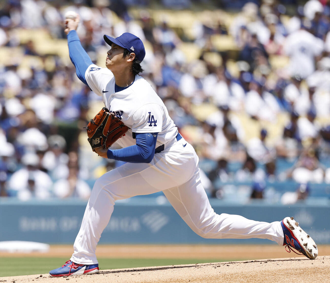 レイズ戦に先発登板したドジャース・大谷＝ロサンゼルス（共同）