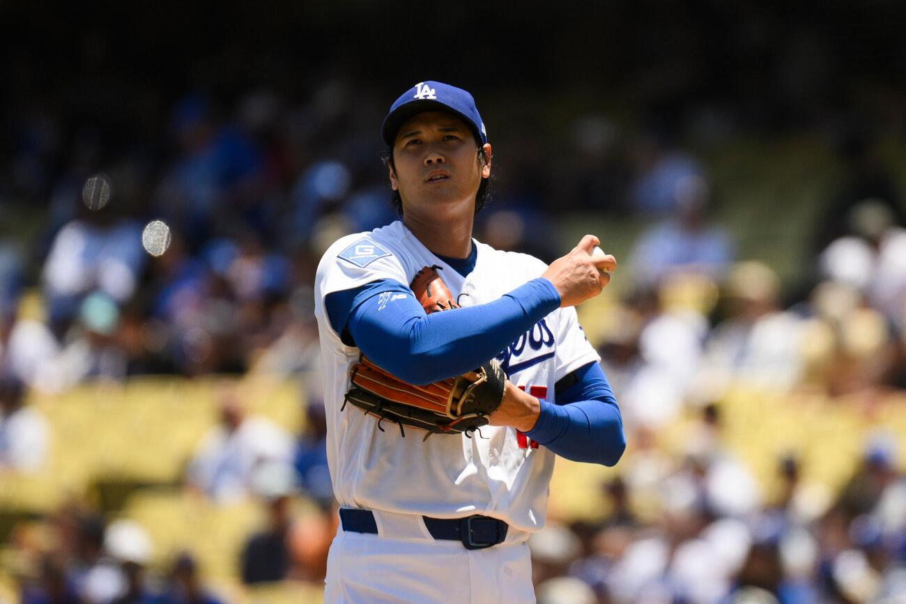 レイズ戦に登板したドジャース大谷(AP)