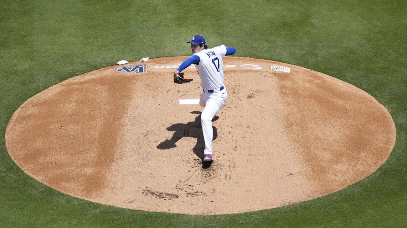 レイズ戦に先発登板したドジャース・大谷＝ロサンゼルス（共同）